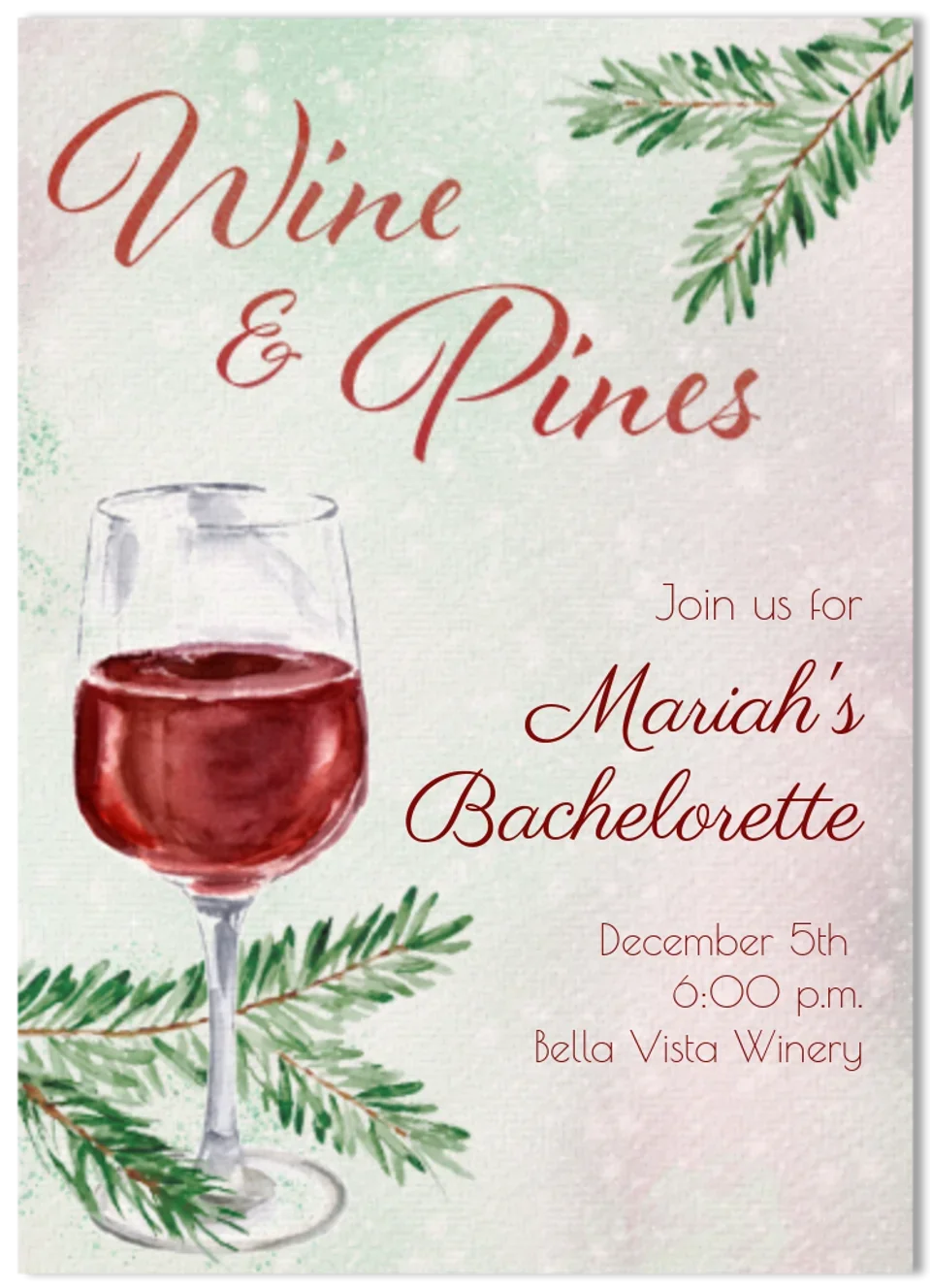 Wine & Pines card image