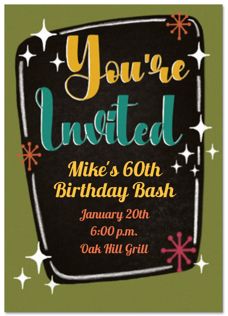 Mid-century Birthday card image