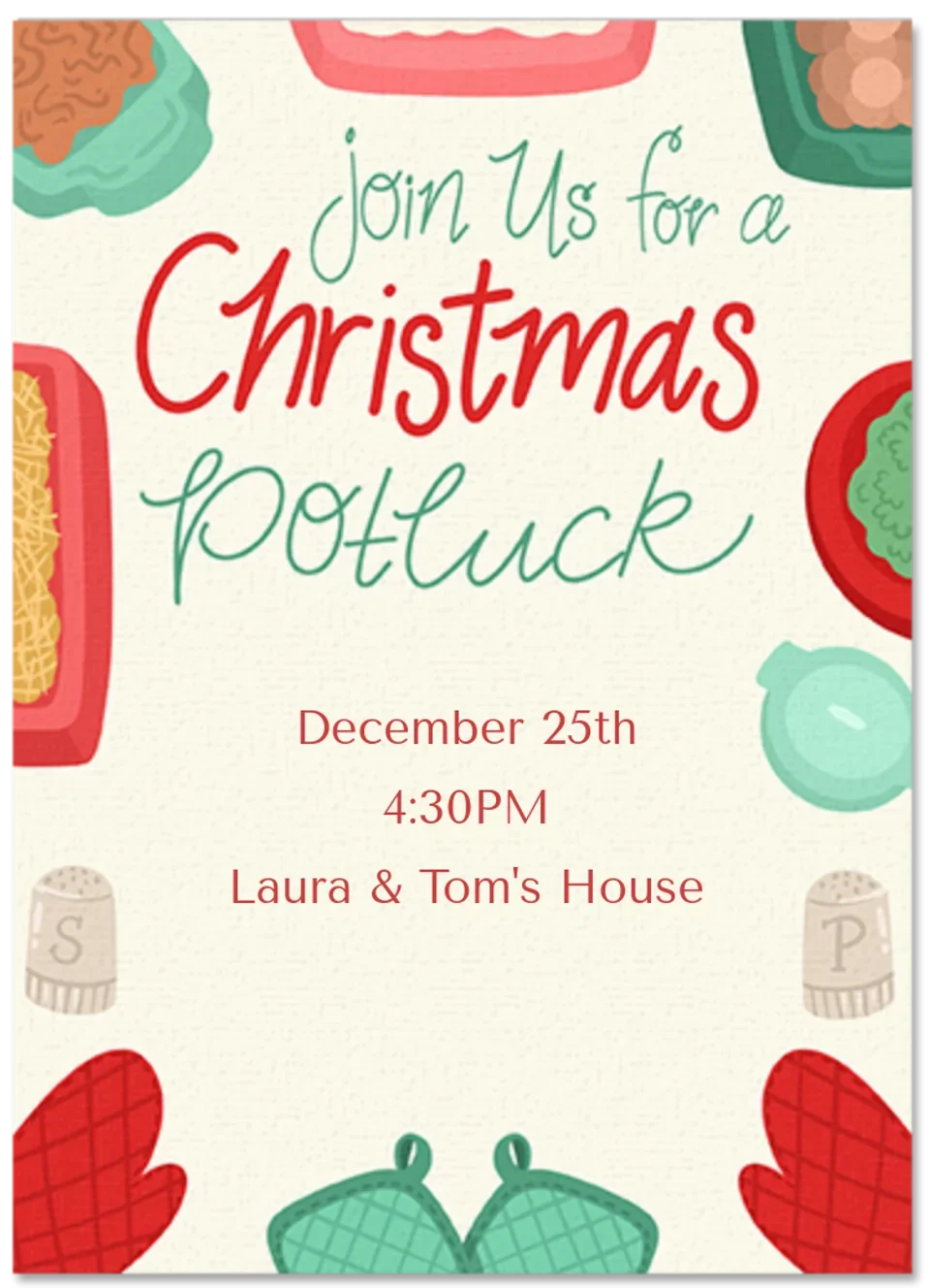 Christmas Potluck Table card image