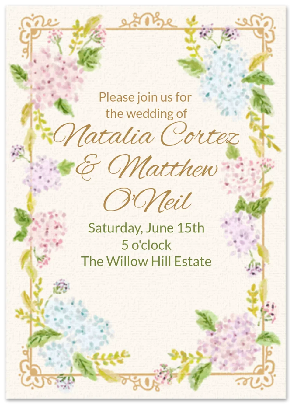 Hydrangea Border card image