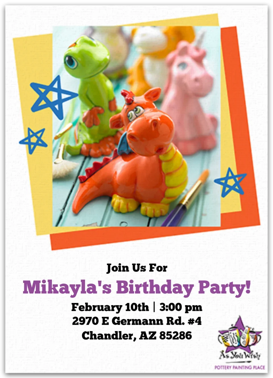 As You Wish Pottery | Birthday card image