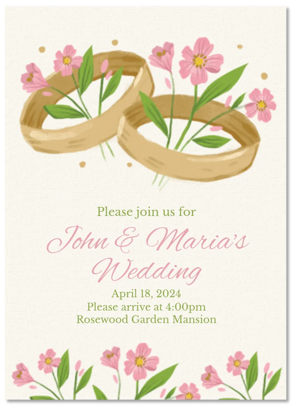 Floral Gold Rings card image