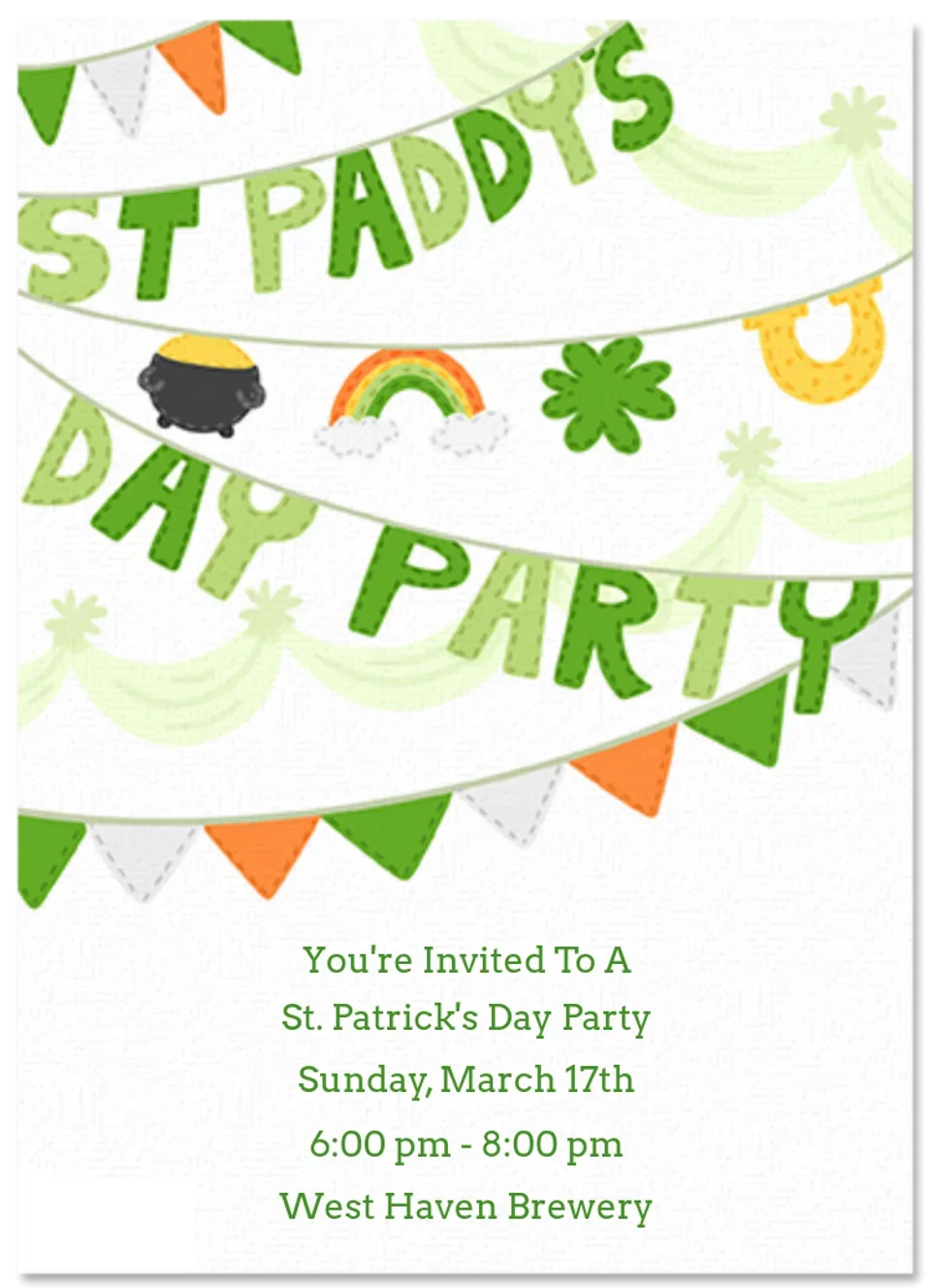 St. Patrick's Day Bunting card image