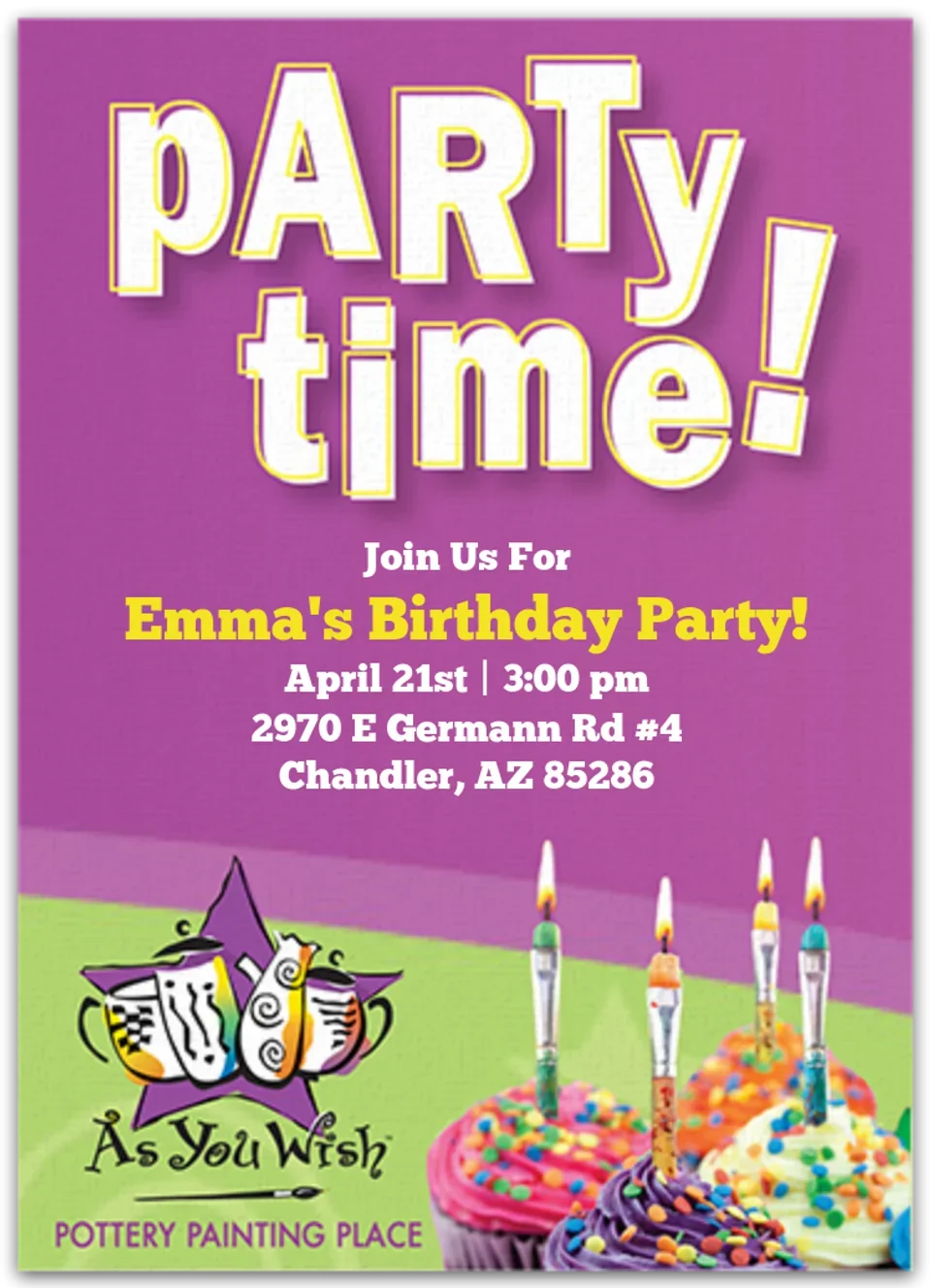 As You Wish Pottery | Party Time card image