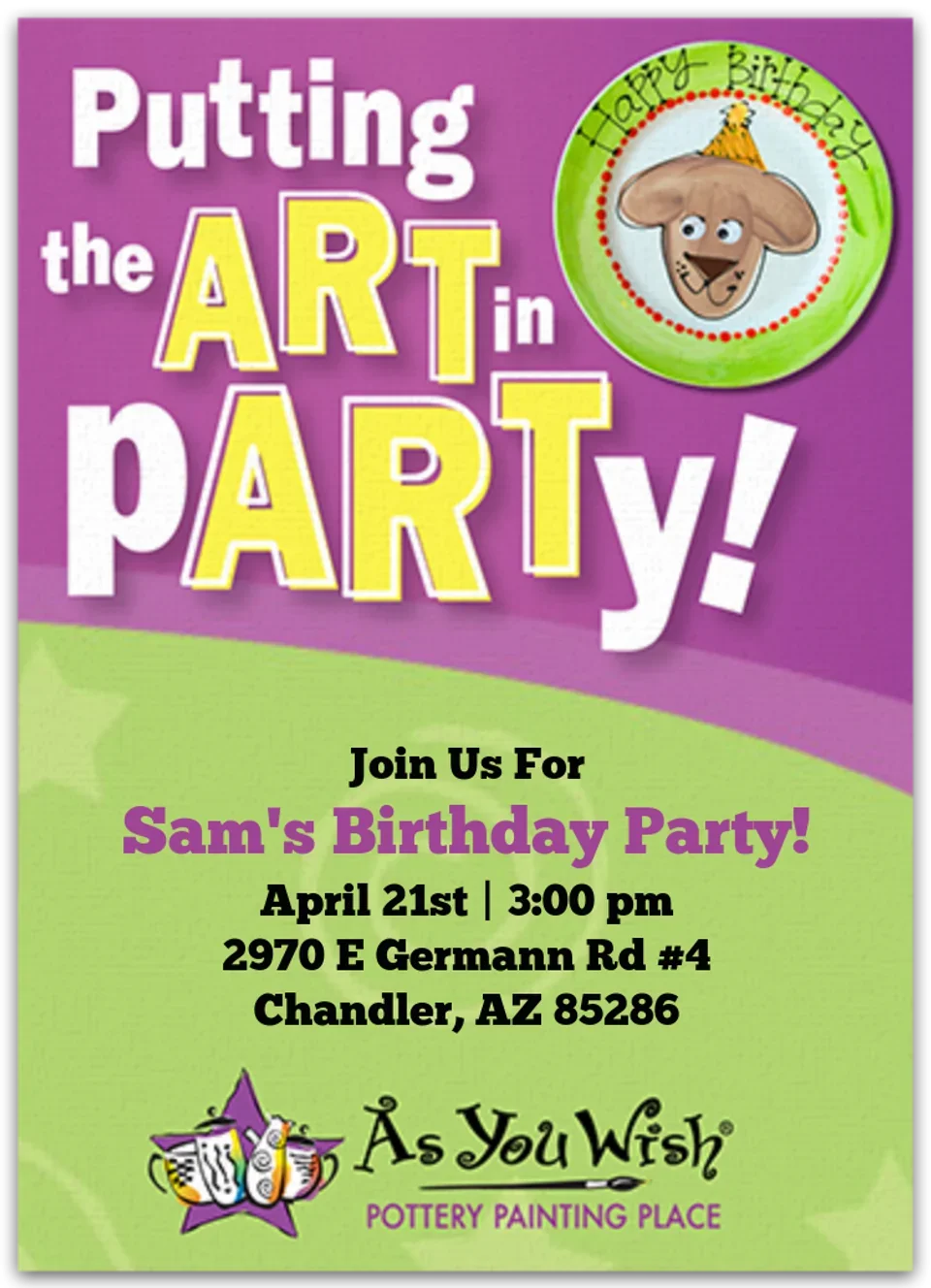 As You Wish Pottery | Art in Party card image