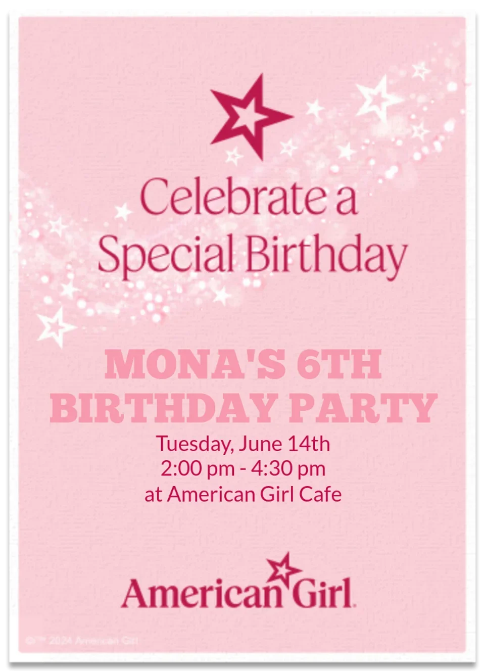 American Girl | Special Birthday card image