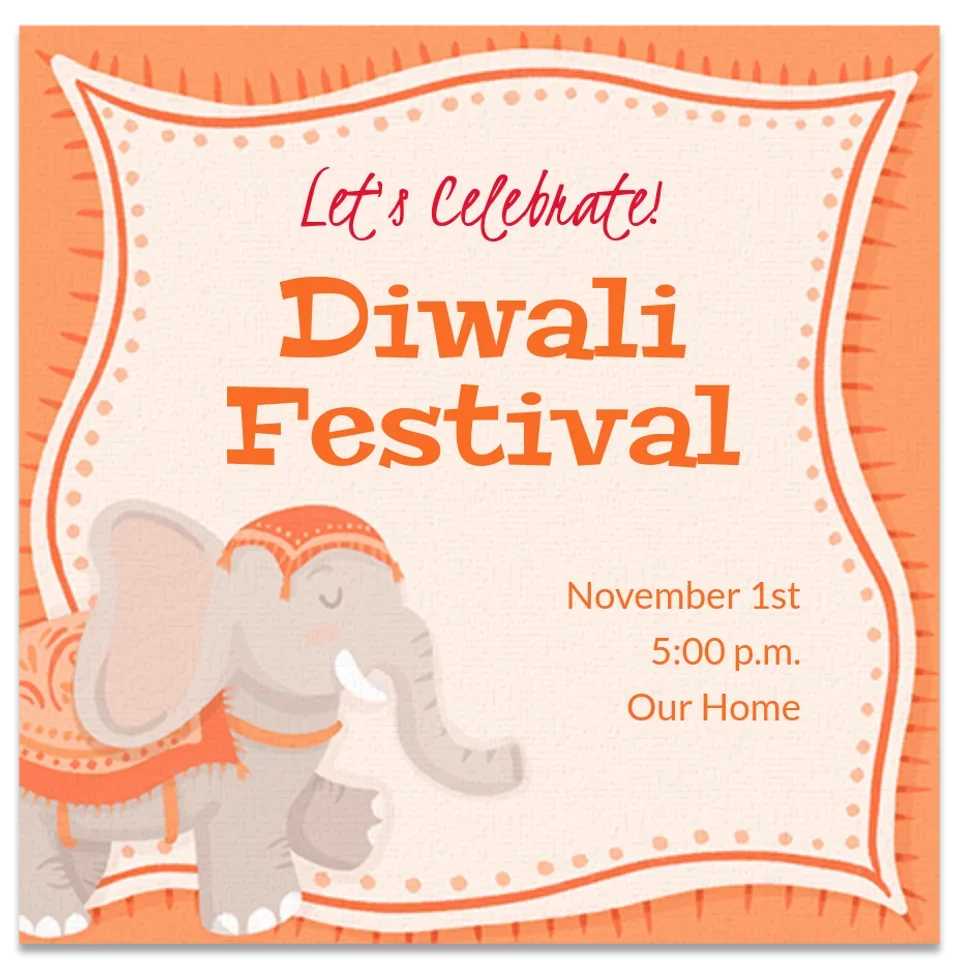Diwali Elephant card image