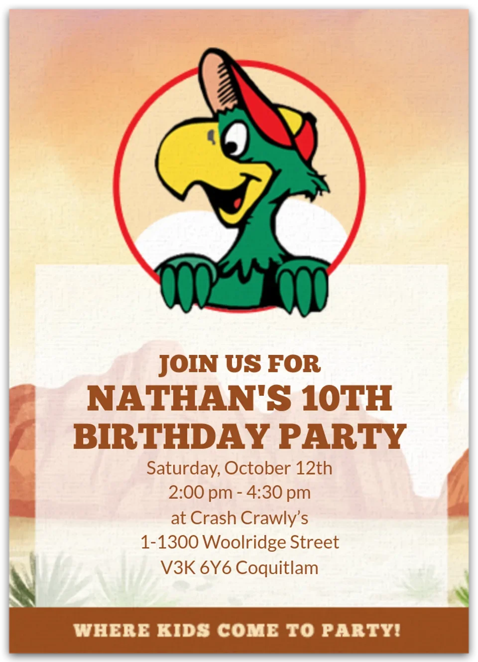 Crash Crawly's | Birthday card image