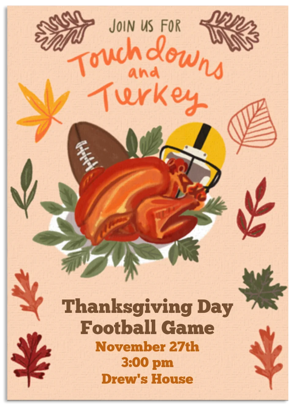 Touchdowns & Turkey card image