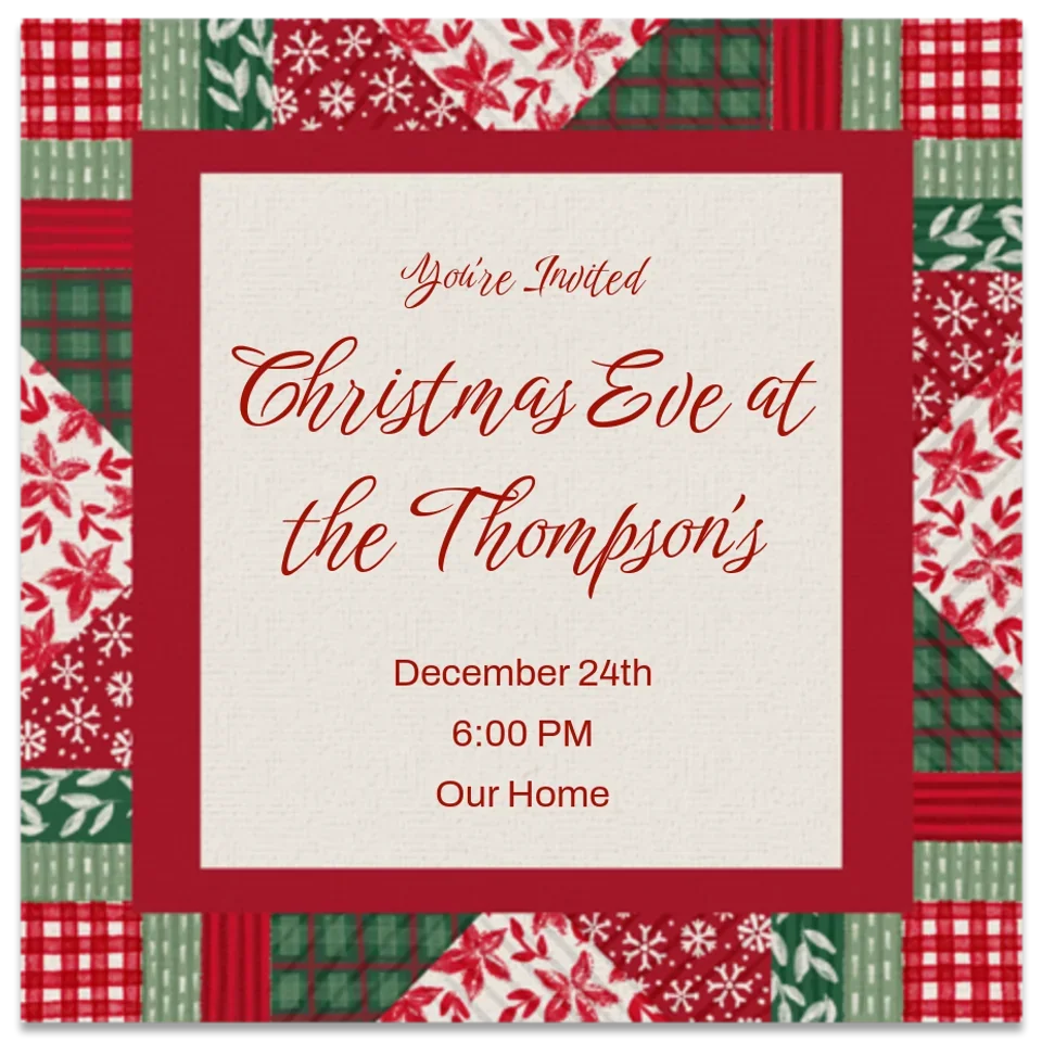 Quilted Holiday Border card image