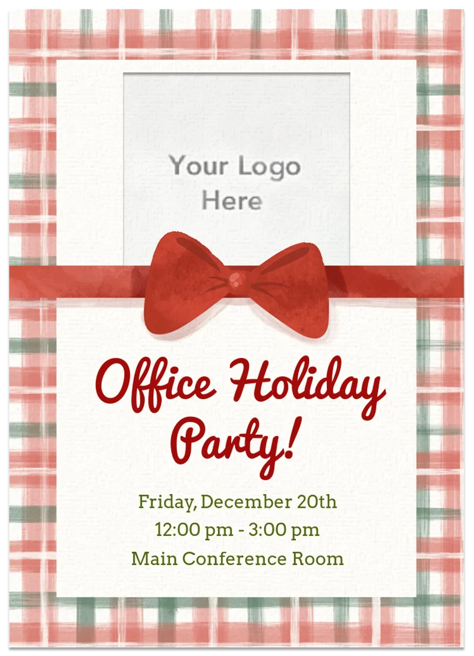 Plaid Ribbon Logo Photo card image