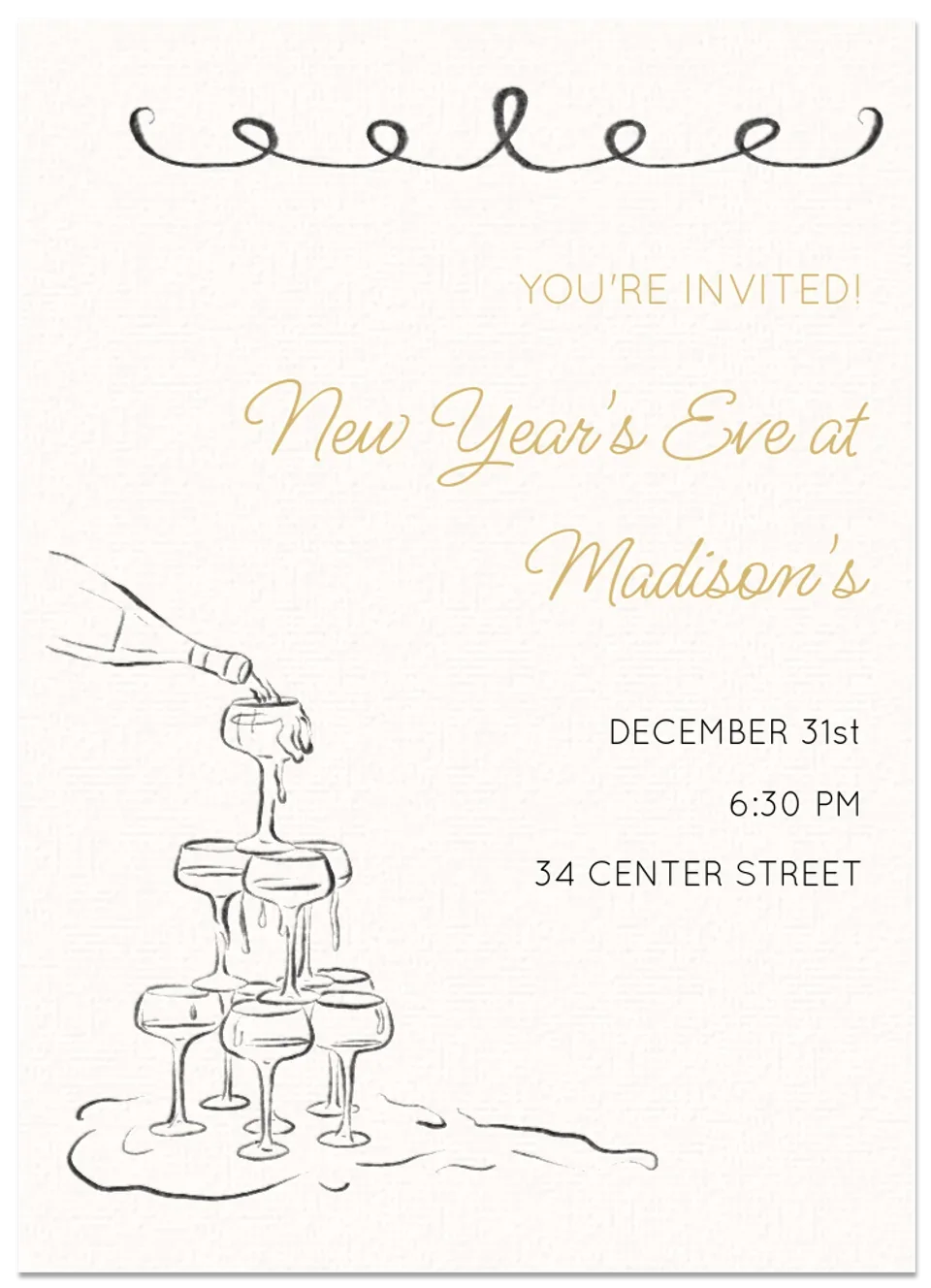 New Year's Champagne Tower card image