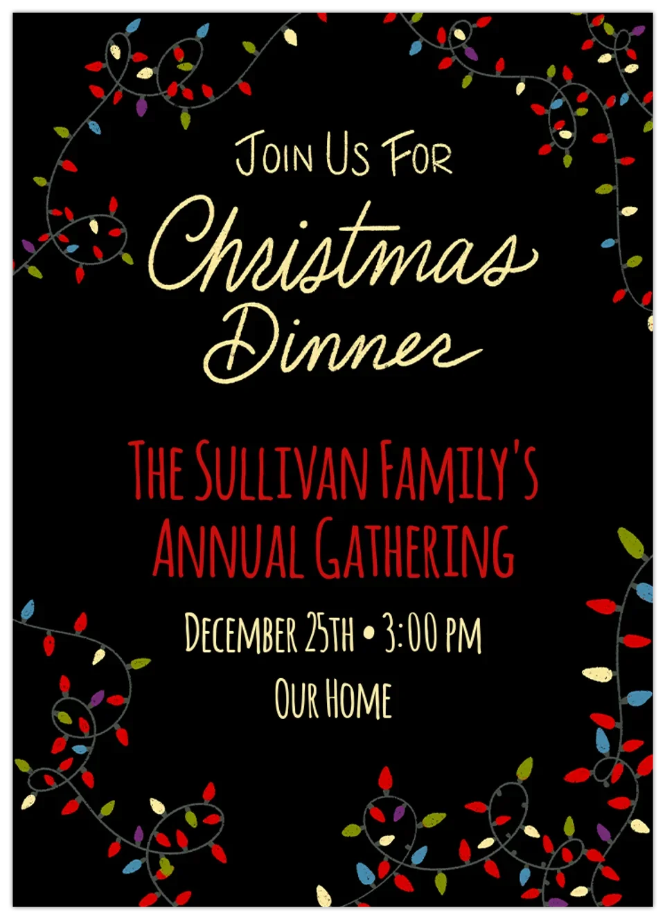 Christmas Dinner Lights card image