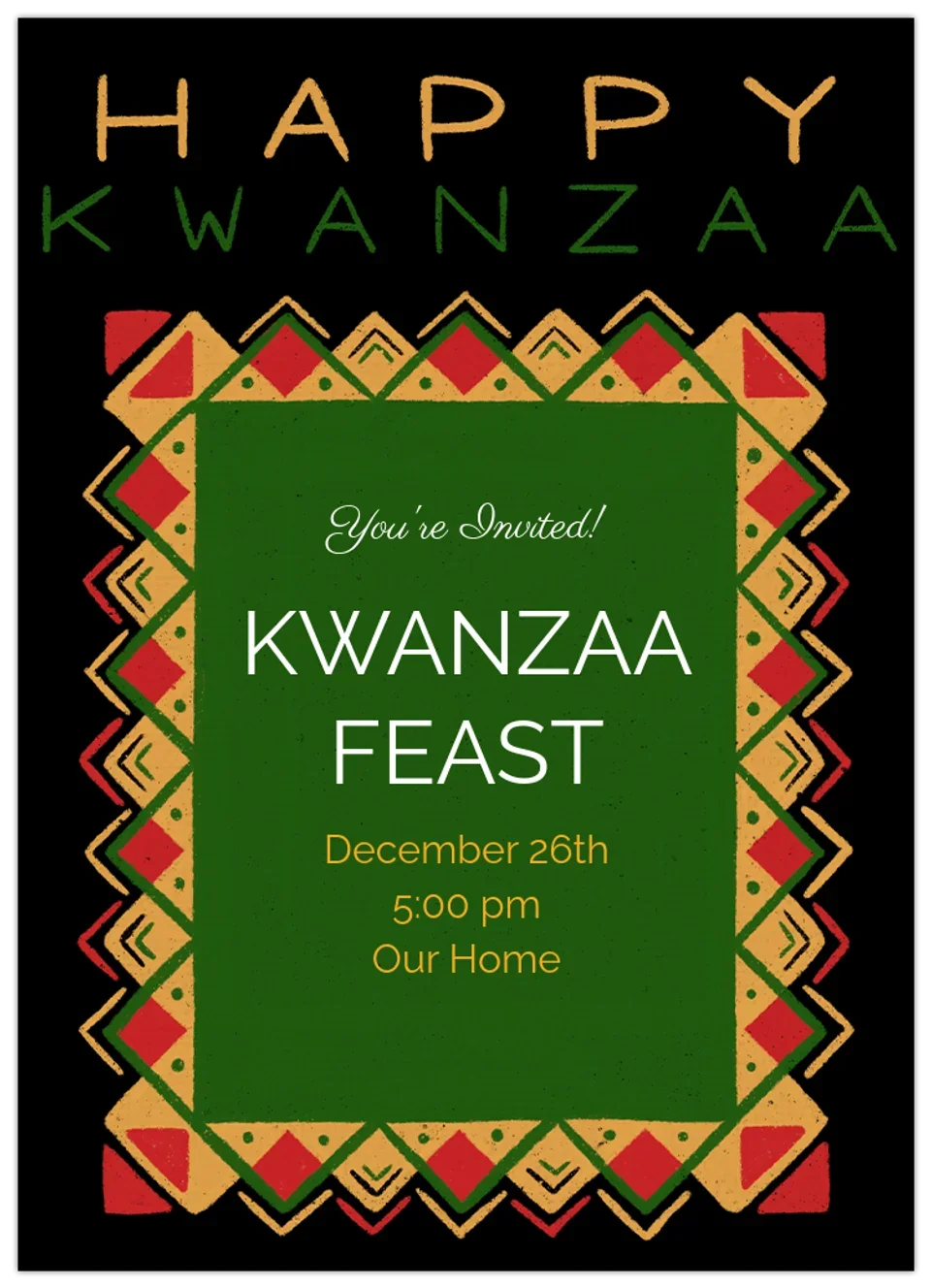 Joyous Kwanzaa Pattern card image