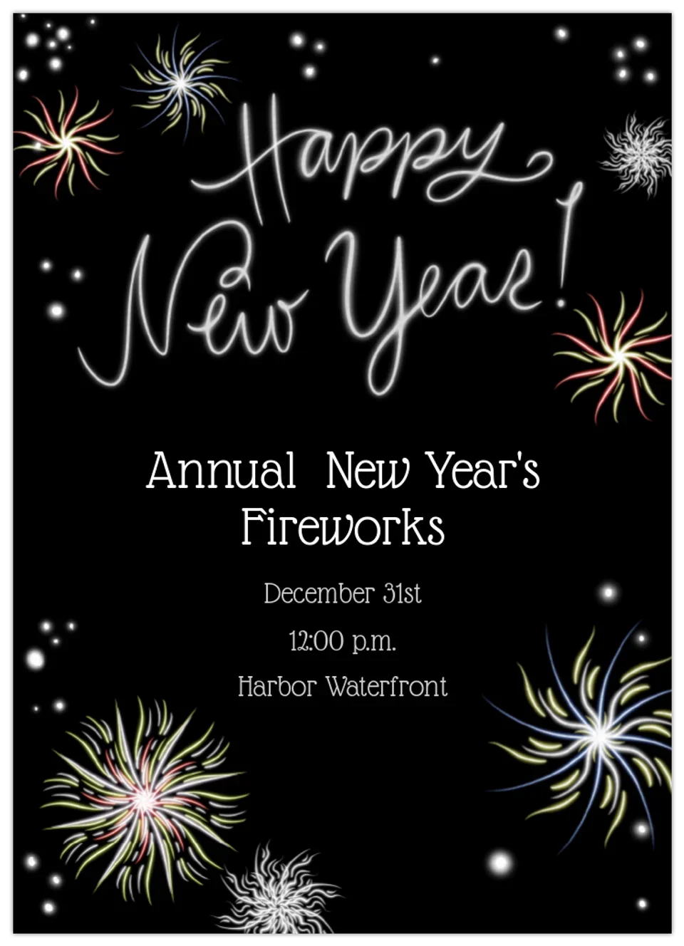 HNY Fireworks card image
