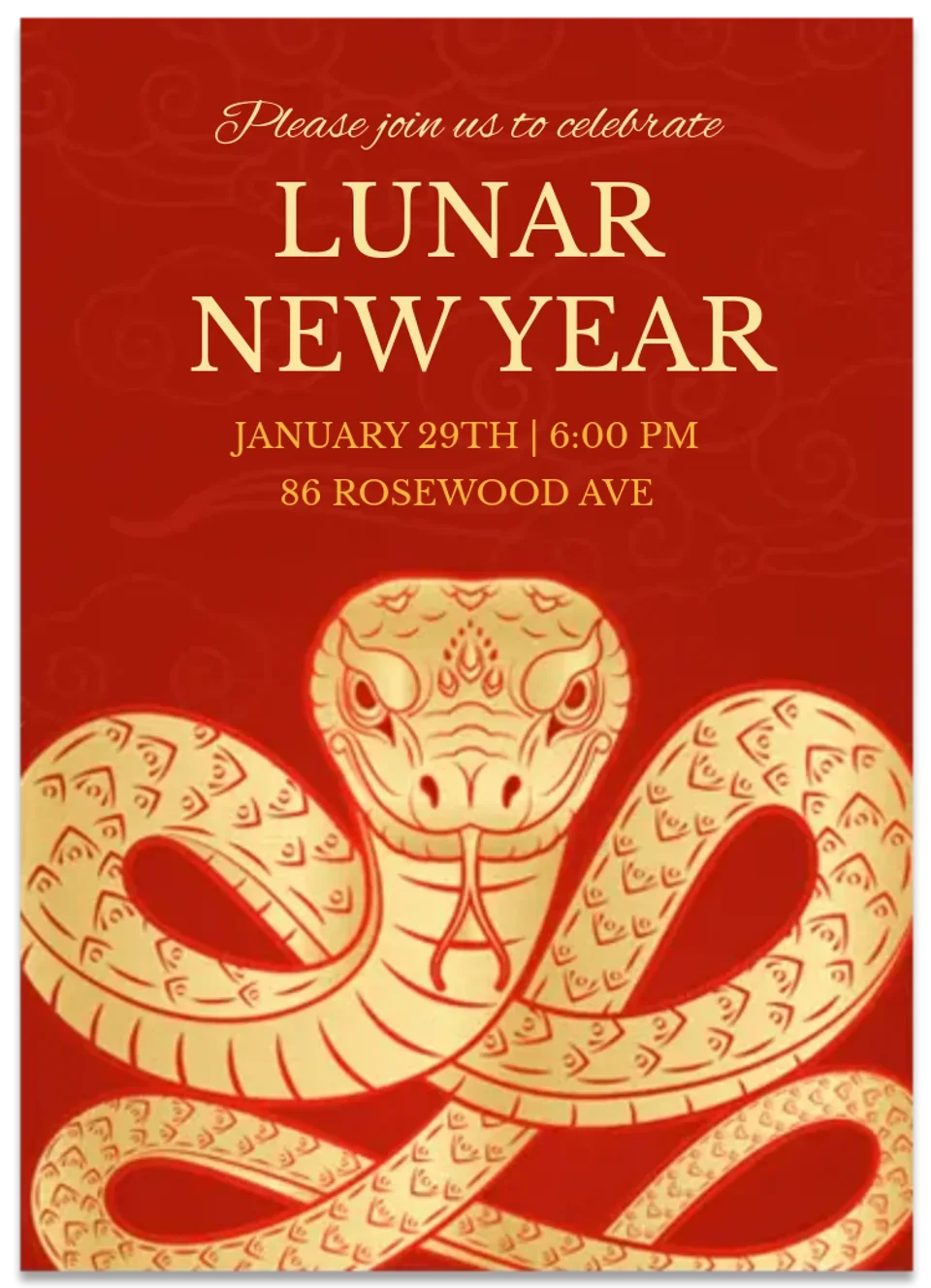 Year of the Snake Golden card image