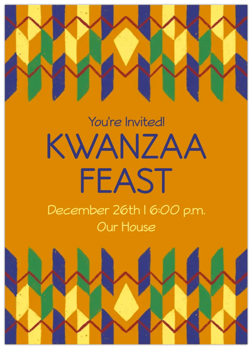 Kwanzaa Pattern Burst card image