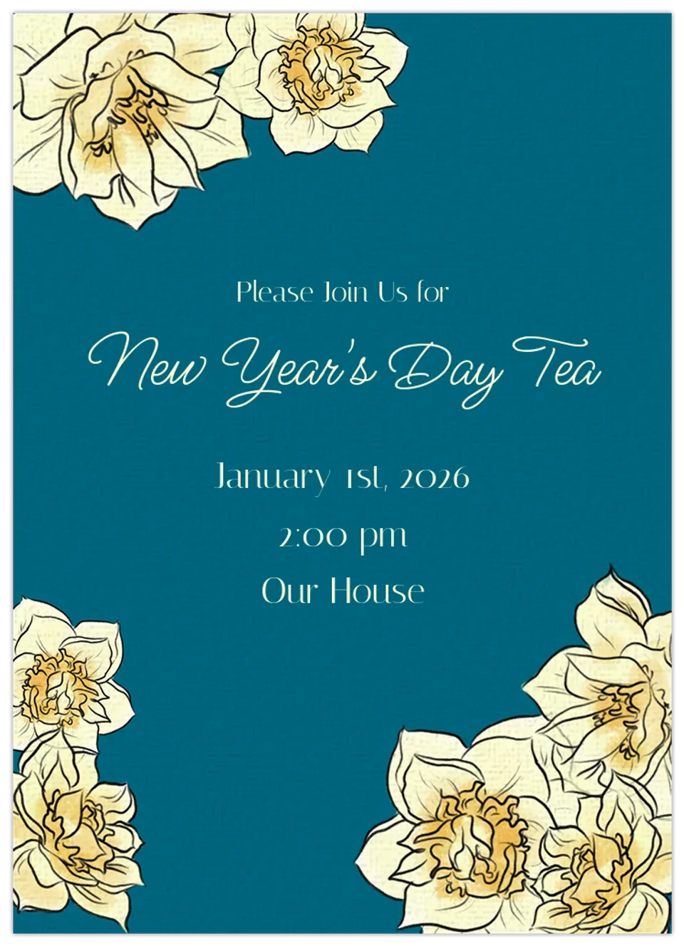 New Year Floral card image