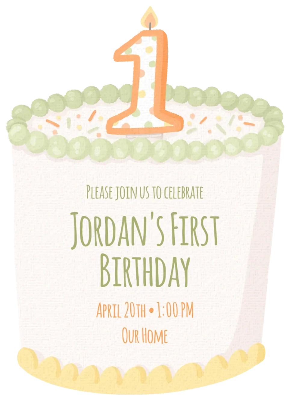 1st Birthday Candle card image