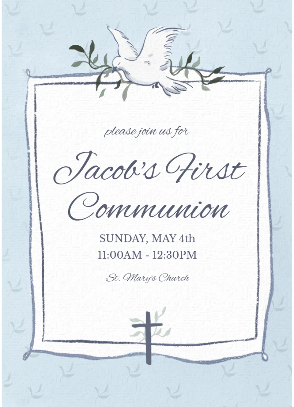 Simple Blue Confirmation card image