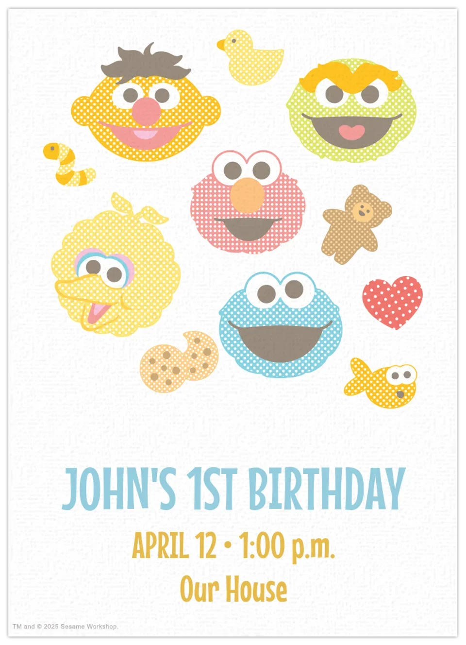 Sesame | 1st Birthday card image