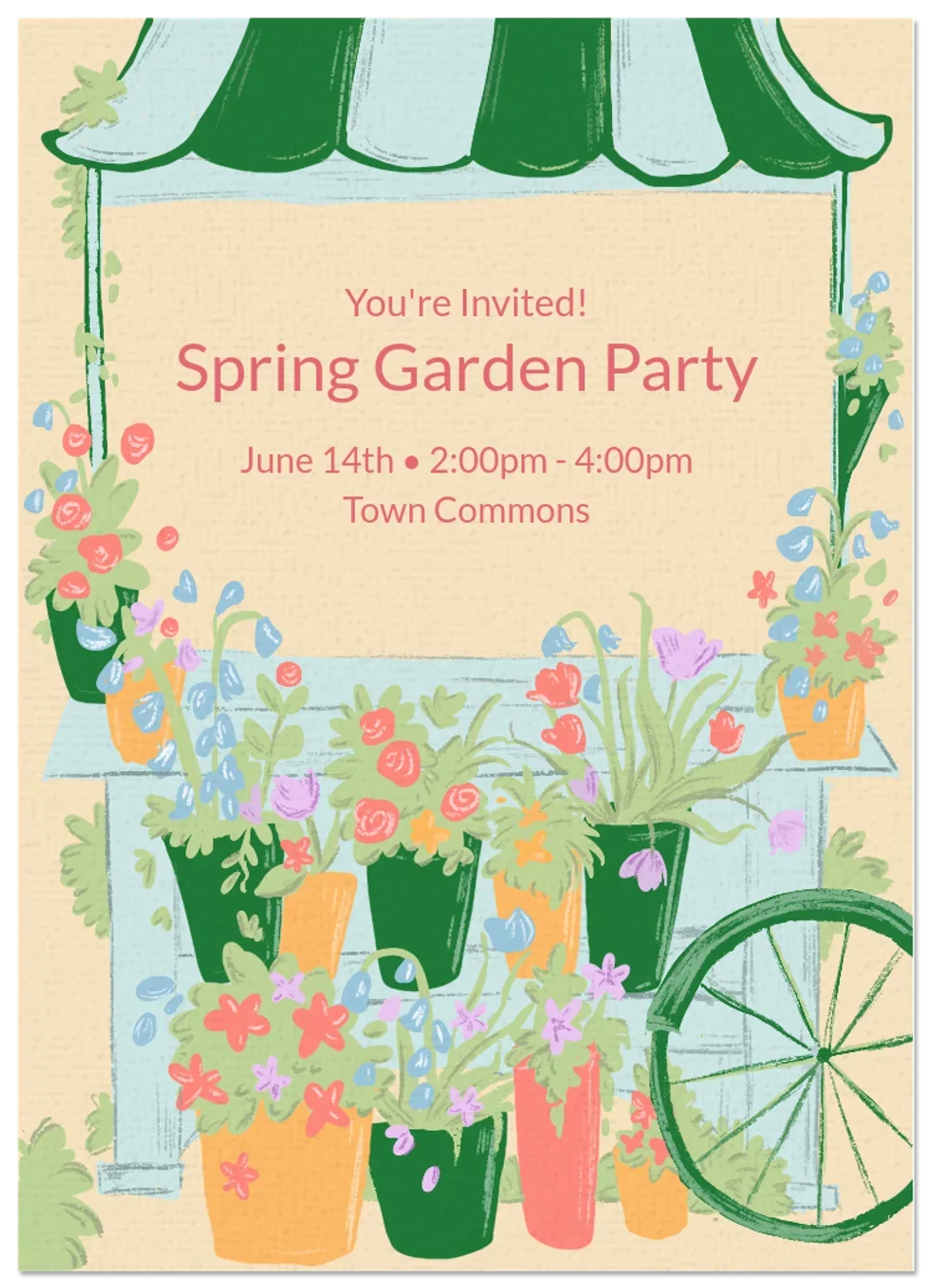 Spring Flower Cart card image