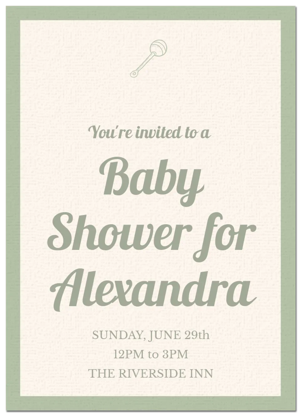 Baby Shower Rattle card image