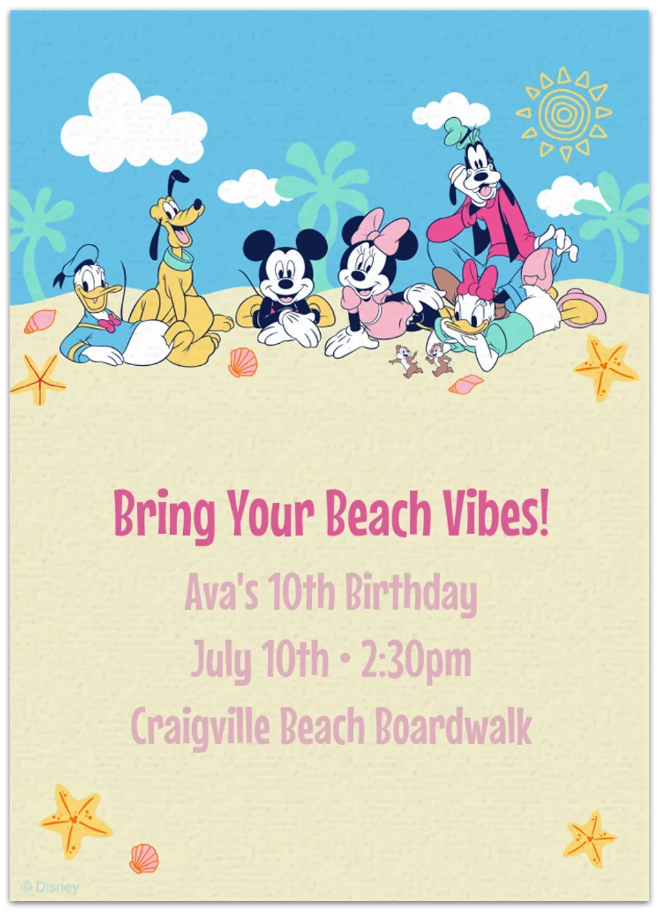 Mickey & Friends Summer card image