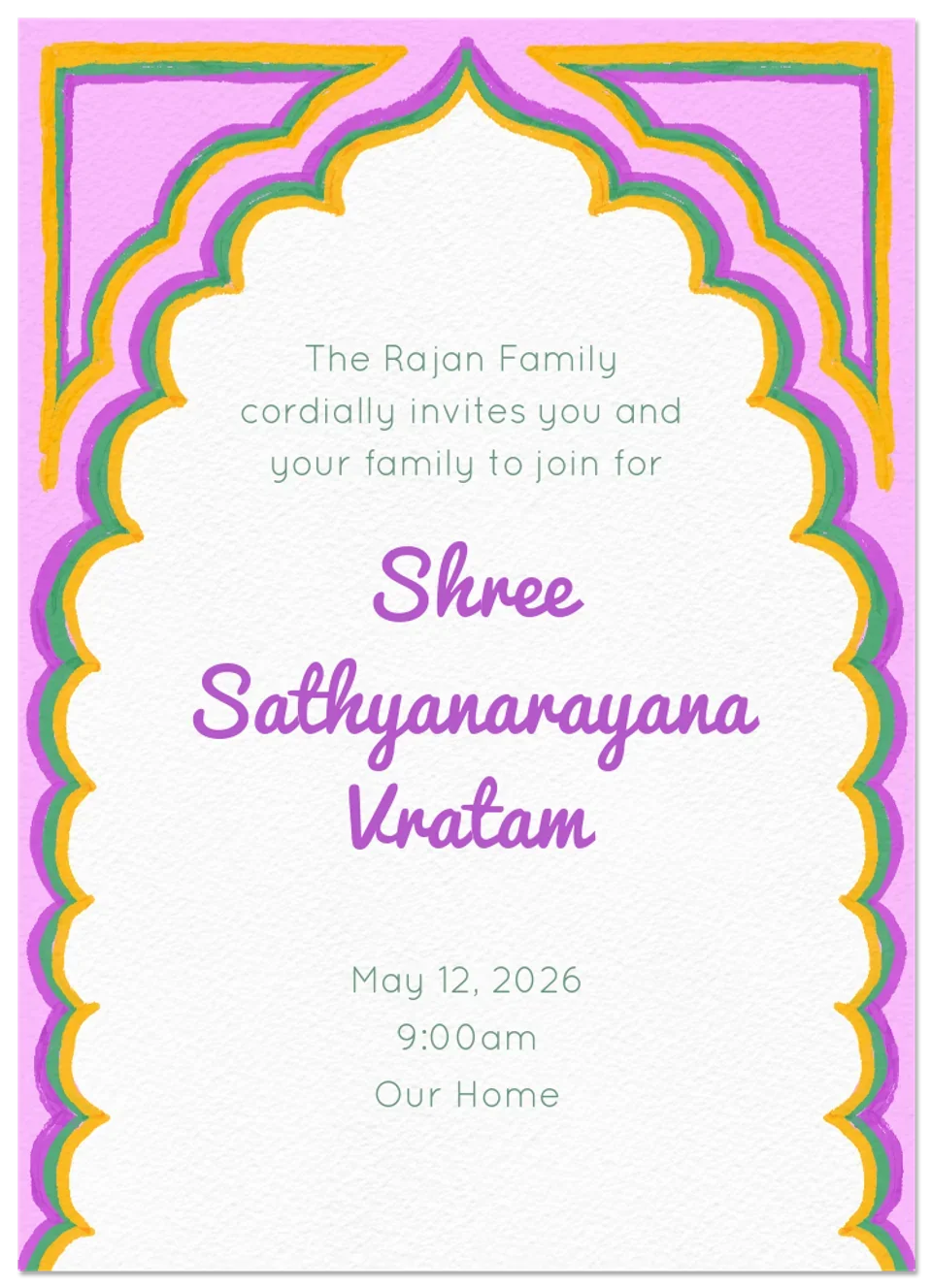 Bright Arch Pooja card image