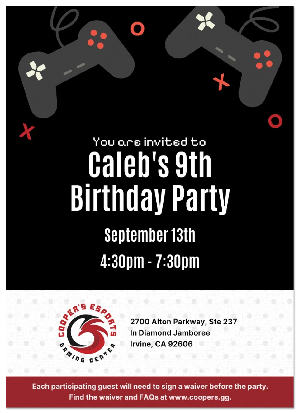 Cooper’s eSports | Birthday card image