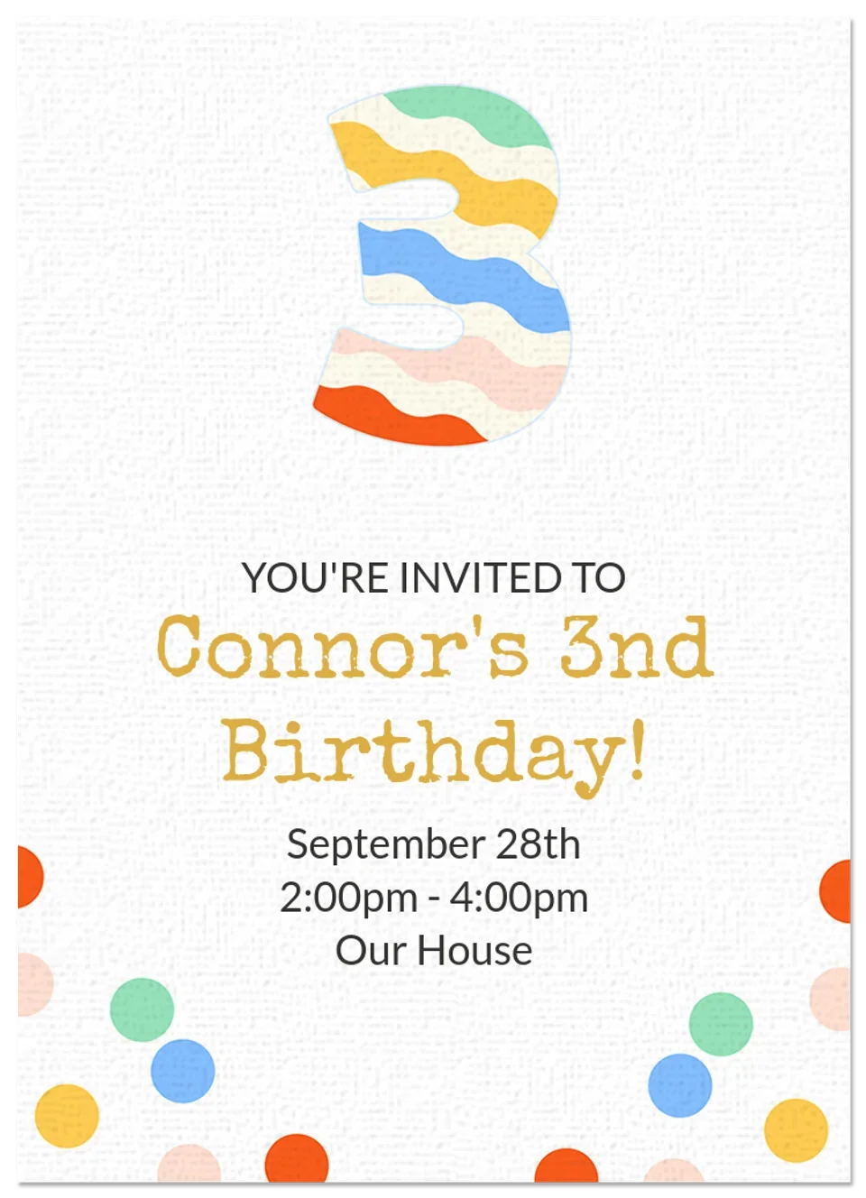 Toddler Birthday 3 card image