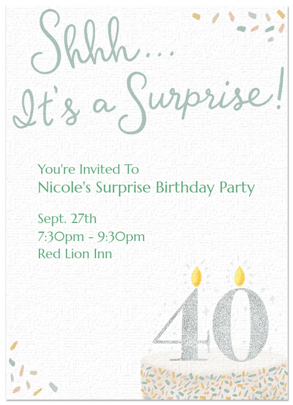 Surprise Cake 40 card image