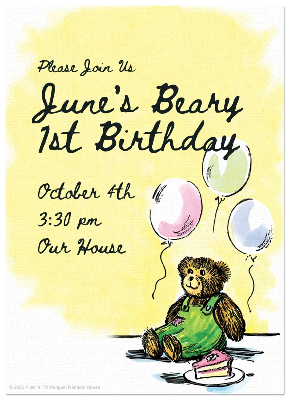 Corduroy | Beary 1st Birthday card image