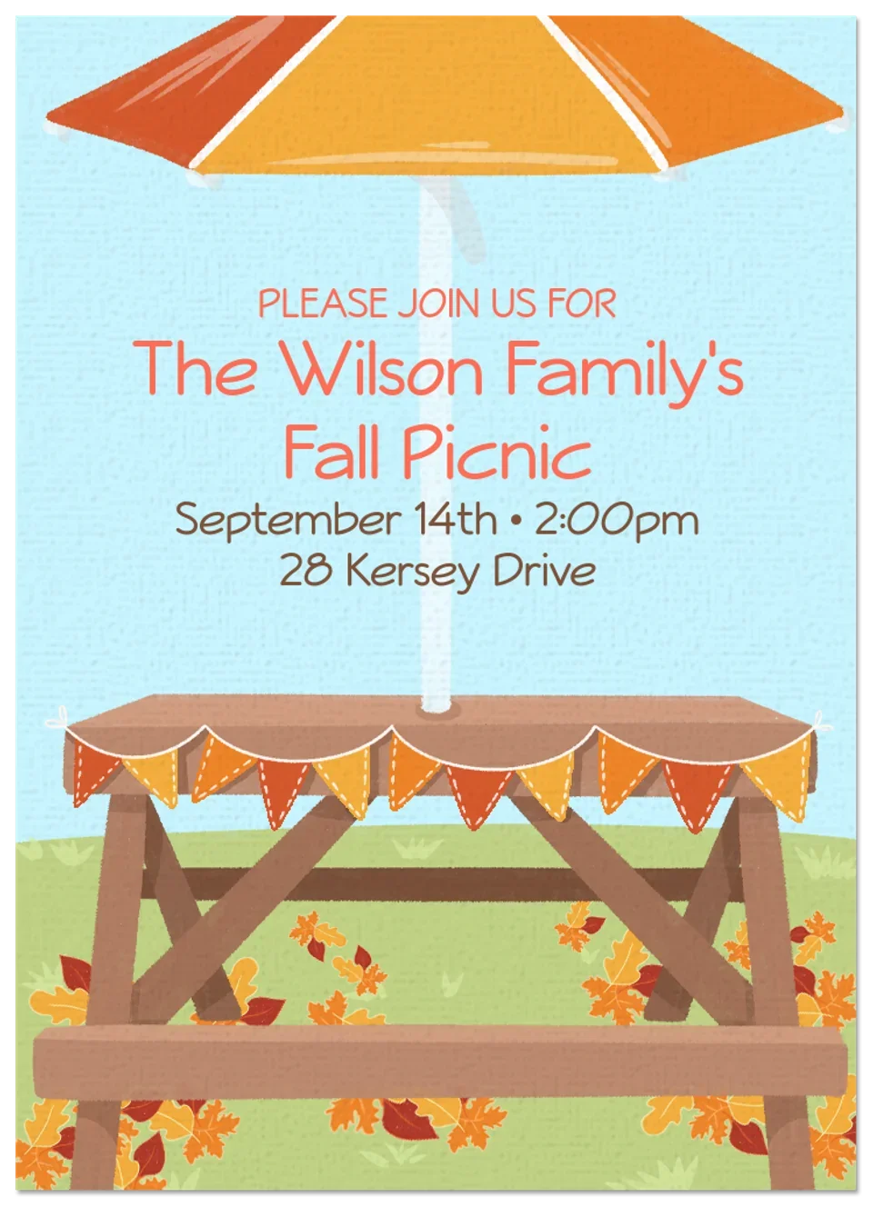 Fall Picnic Table card image