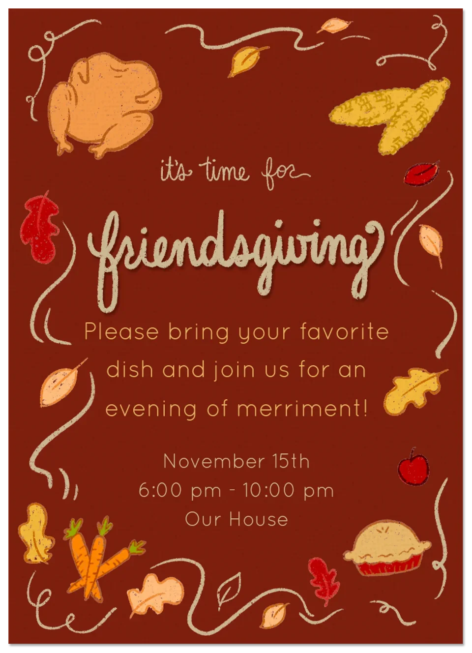 Whimsy Friendsgiving card image
