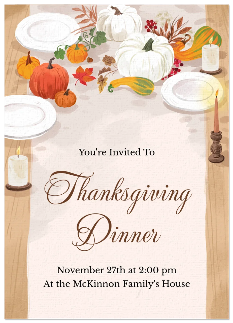 Thanksgiving Dinner Table card image