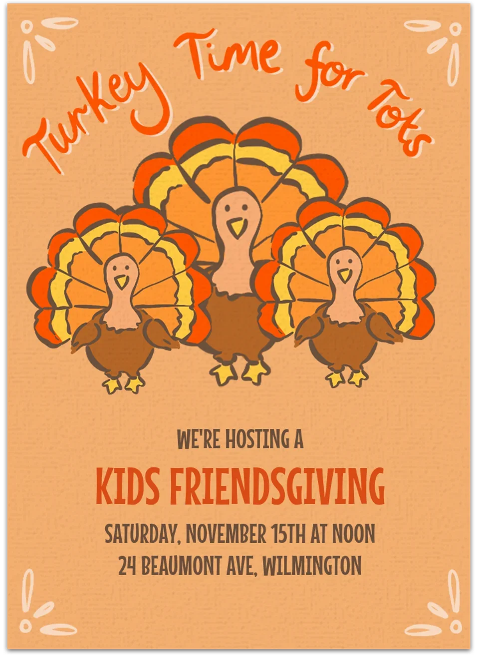 Kids Friendsgiving card image