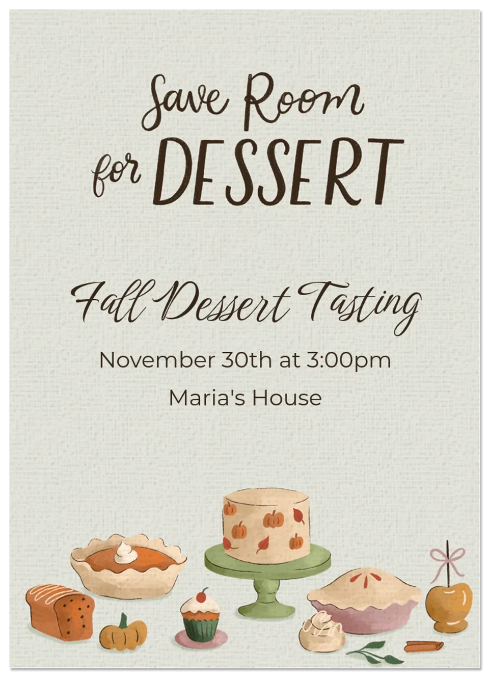 Save Room for Desserts card image