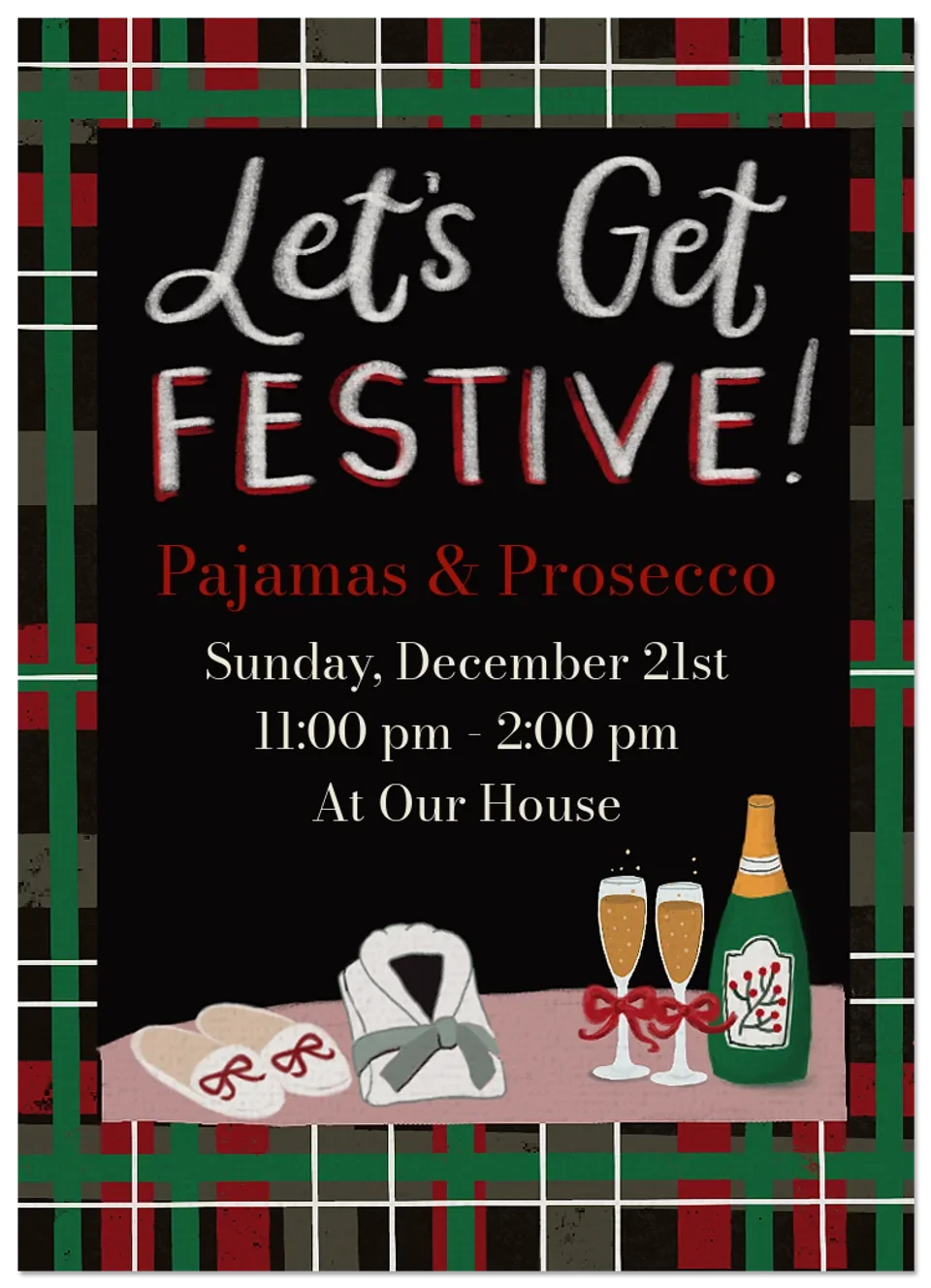 Holiday Pajamas & Prosecco card image