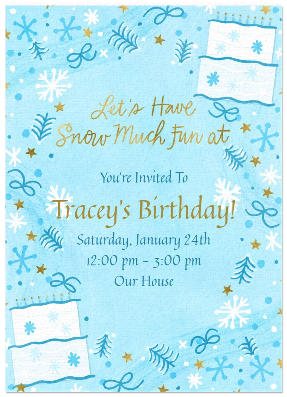 Frosty Winter Birthday card image