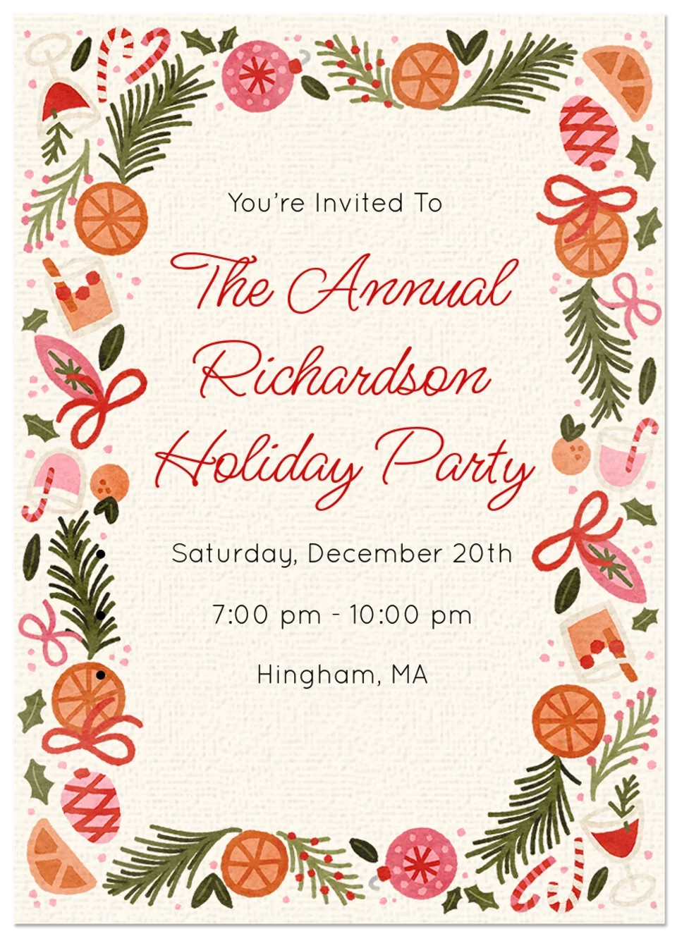 Vintage Christmas Party card image