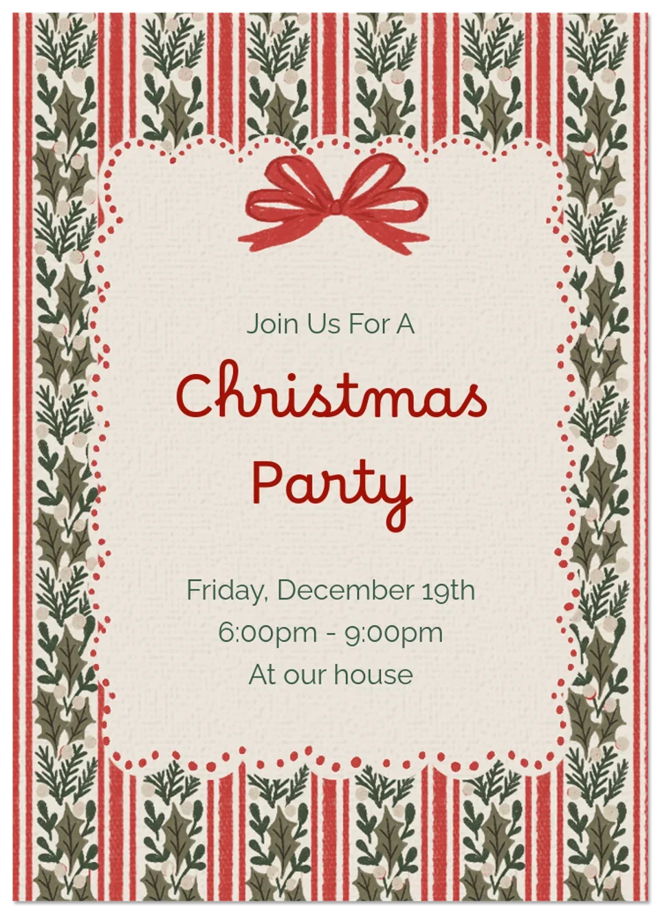 Vintage Holiday Ribbon card image