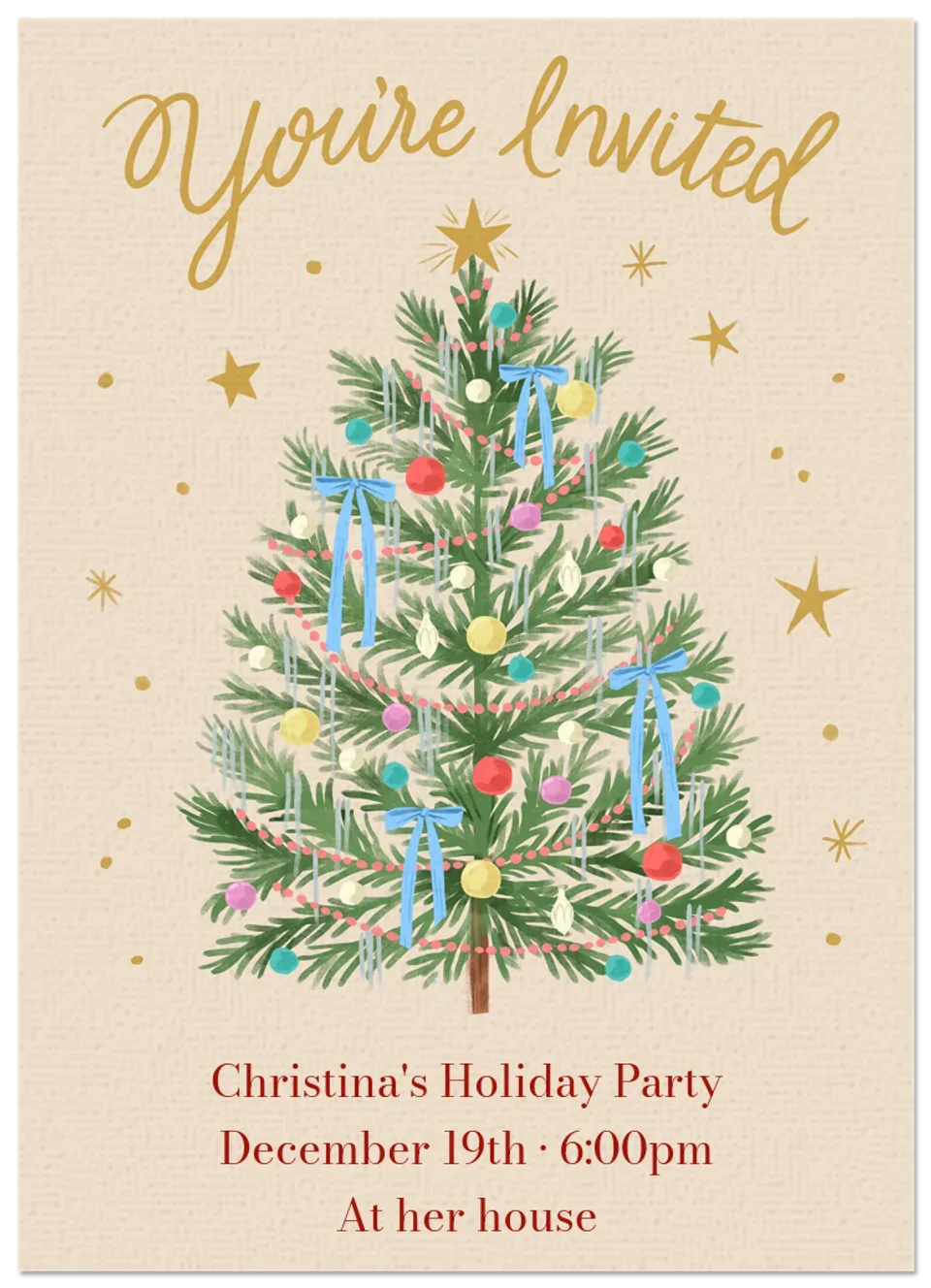 Tinsel Christmas Tree card image