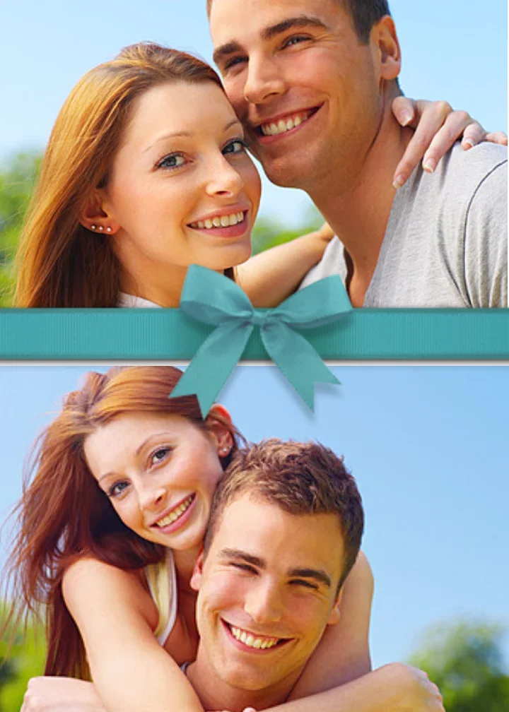Engagement Photo Teal Bow card image