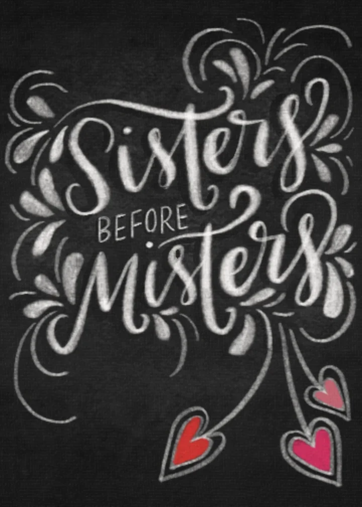 Sisters Before Misters Chalkboard card image