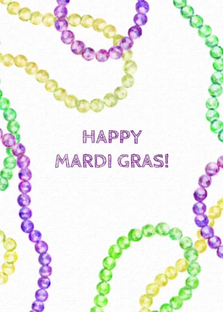 Mardi Gras Colored Beads card image