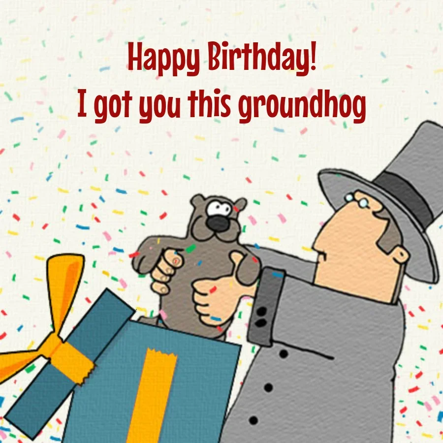 Groundhog Day Birthday card image