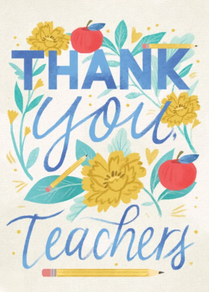 Thank You Teacher Floral card image