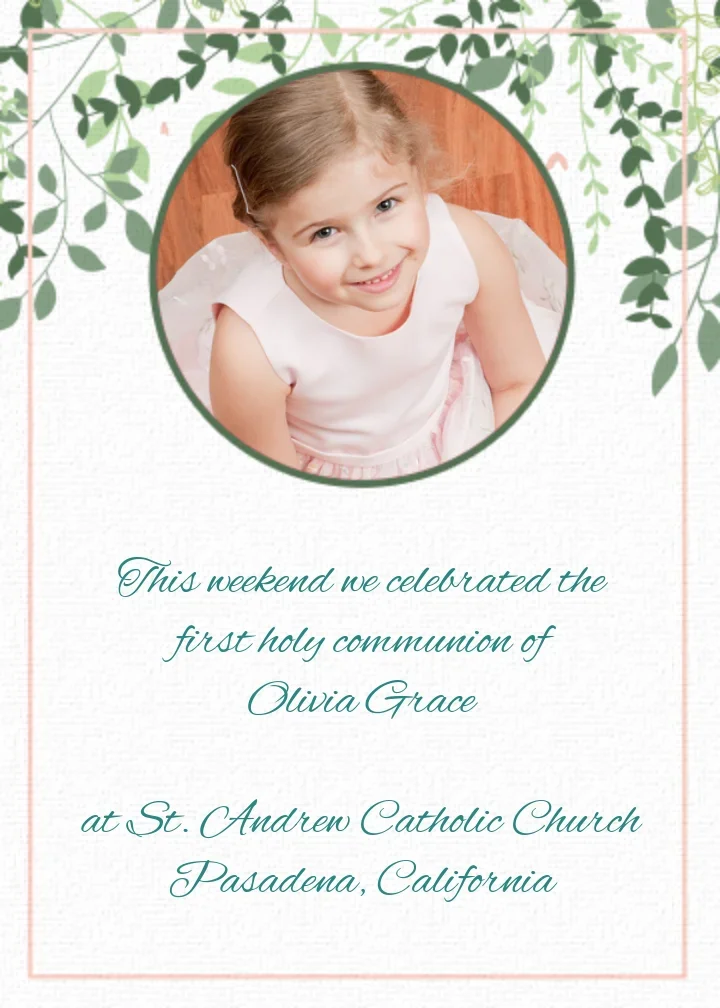First Communion Photo card image