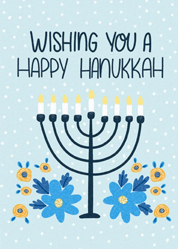 Hanukkah Floral card image